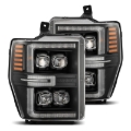 Picture of AlphaRex 08-10 Ford F250-550 NOVA-Series LED Projector Headlights Black w/Activ Light/Seq Signal