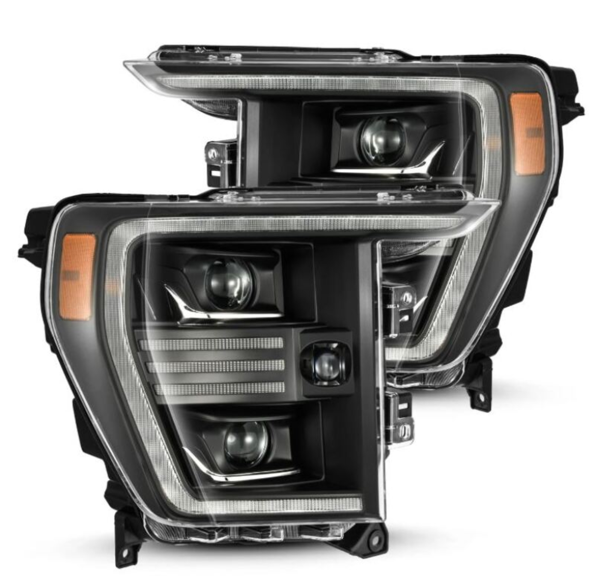 Picture of AlphaRex 21-22 Ford F150 PRO-Series Projector headlights Black w/Activ Light/Seq Signal