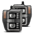 Picture of AlphaRex 08-10 Ford F250-550 PRO-Series Projector headlights Black w/Activ Light/Seq Signal