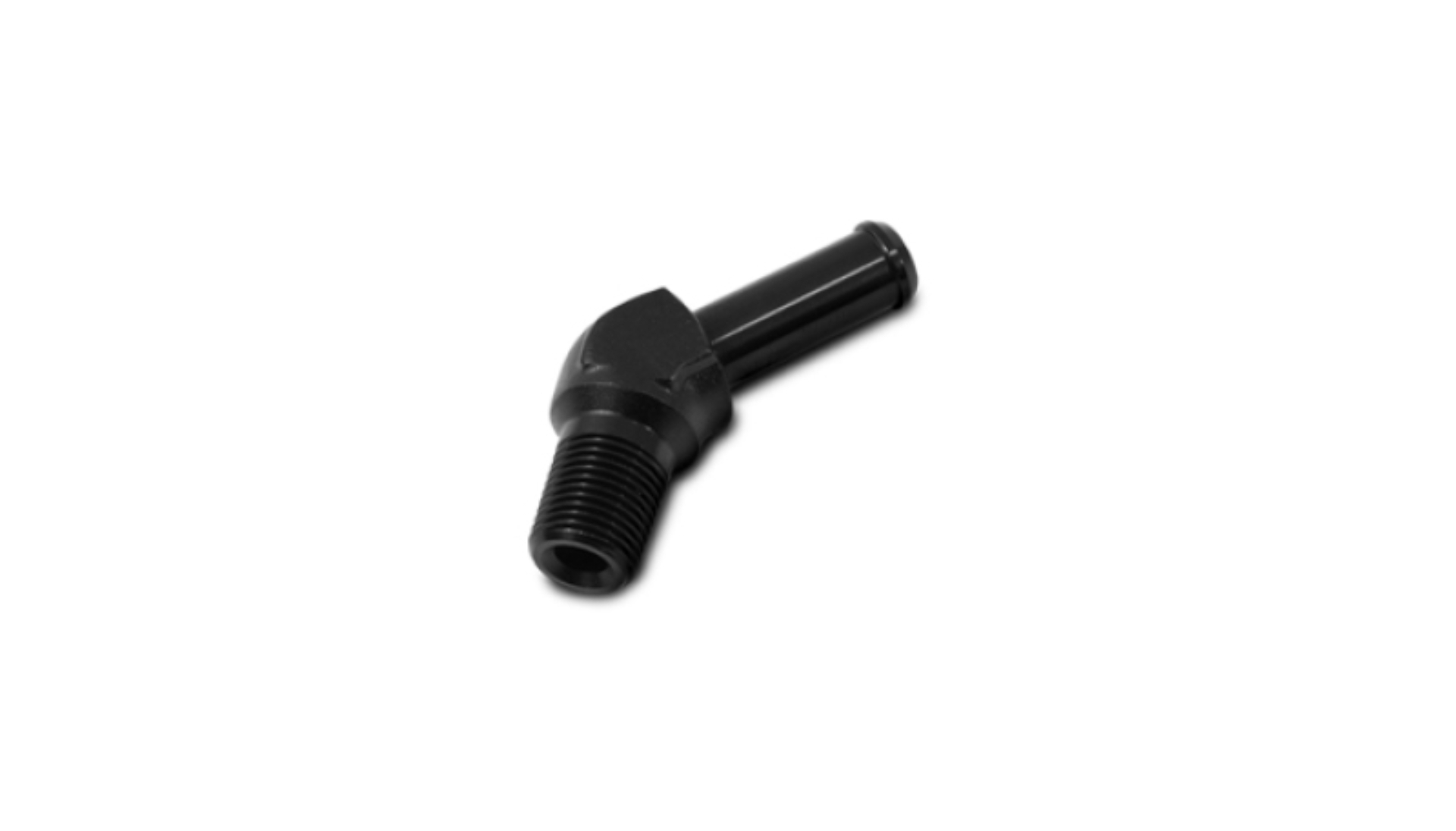 Picture of Vibrant 1/2in NPT to 1/2in Barb 45 Degree Fitting - Aluminum