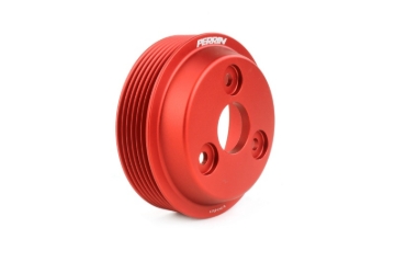 Picture of PERRIN 22-26 Subaru WRX / 21-25 Crosstrek / 20-25 LGT/OBXT/FXT Lightweight Water Pump Pulley - Red