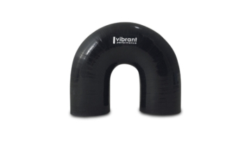 Picture of Vibrant 4 Ply Reinforced Silicone Elbow Connector - 1.25in ID x 5.50in Leg 180 Deg Elbow (Black)