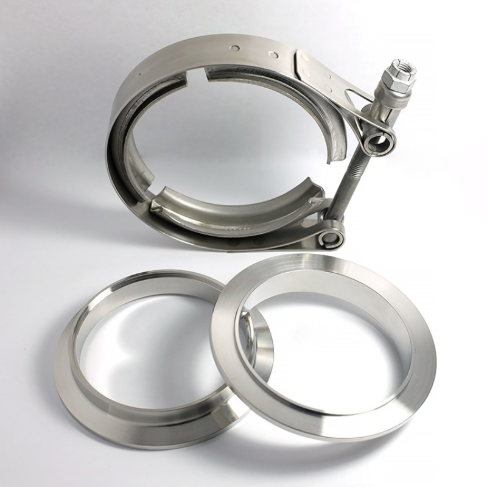 Picture of Stainless Bros 1.75in 304SS V-Band Assembly - 2 Flanges/1 Clamp