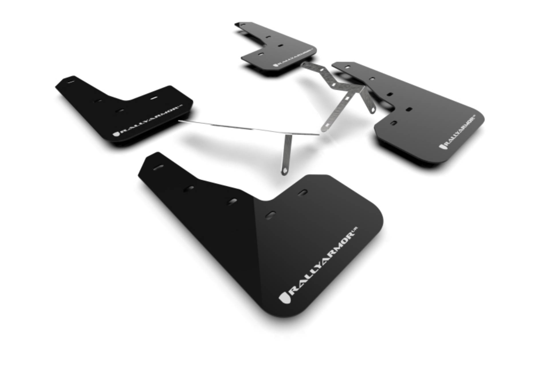 Picture of Rally Armor RAL UR Blk Flap/Wht Logo Mud Flaps - MF90-UR-BLK/WH