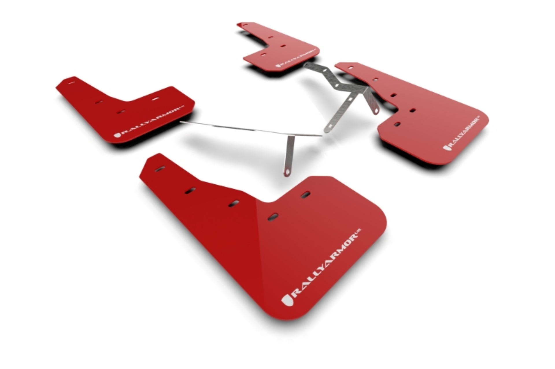 Picture of Rally Armor RAL UR Red Flap/Wht Logo Mud Flaps - MF90-UR-RD/WH