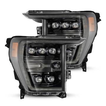 Picture of AlphaRex 21-22 Ford F-150 NOVA LED Proj Headlights Plank Style Alpha Blk w/Activ Light/Seq Signal