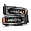 Picture of AlphaRex 02-05 Dodge Ram 1500 NOVA LED Proj Headlights Plank Style Blk w/Activ Light/Seq Signal