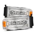 Picture of AlphaRex 02-05 Dodge Ram 1500 NOVA LED Proj Headlights Plank Style Chrome w/Activ Light/Seq Signal