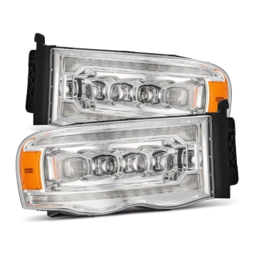 Picture of AlphaRex 02-05 Dodge Ram 1500 NOVA LED Proj Headlights Plank Style Chrome w/Activ Light/Seq Signal