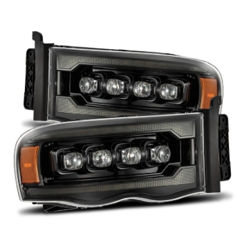 Picture of AlphaRex 02-05 Dodge Ram 1500 NOVA LED Proj Headlights Alpha Black w/Activ Light/Seq Signal