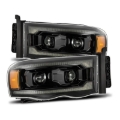 Picture of AlphaRex 02-05 Dodge Ram 1500 LUXX LED Proj Headlights Alpha Black w/Activ Light/Seq Signal