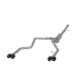 Picture of MBRP 19-21 Chevy Silverado 1500 6.2L 2.5in Dual Split Rear Cat Back w/ Quad Carbon Fiber Tips- T304