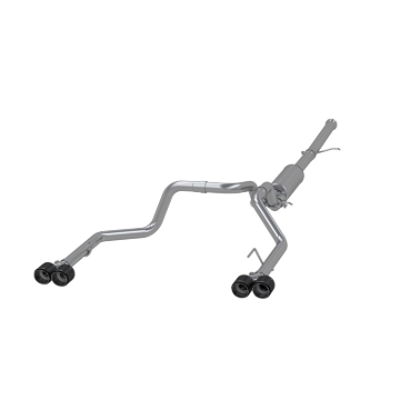 Picture of MBRP 19-21 Chevy Silverado 1500 6.2L 2.5in Dual Split Rear Cat Back w/ Quad Carbon Fiber Tips- T304