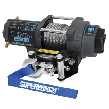 Picture of Superwinch 2500 LBS 12V DC 3/16in x 40ft Steel Rope Terra 2500 Winch - Gray Wrinkle