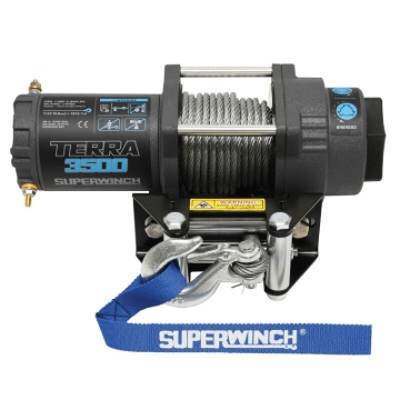 Picture of Superwinch 3500 LBS 12V DC 7/32 in x 32 ft Steel Rope Terra 3500 Winch - Gray Wrinkle