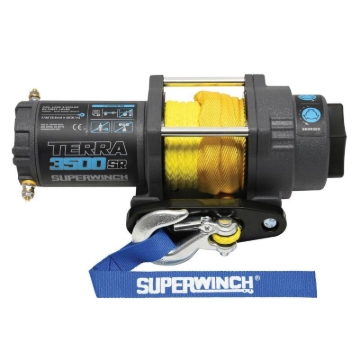 Picture of Superwinch 3500 LBS 12V DC 7/32in x 32ft Synthetic Rope Terra 3500SR Winch - Gray Wrinkle