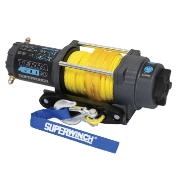 Picture of Superwinch 4500 LBS 12V DC 1/4in x 50ft Synthetic Rope Terra 4500SR Winch - Gray Wrinkle