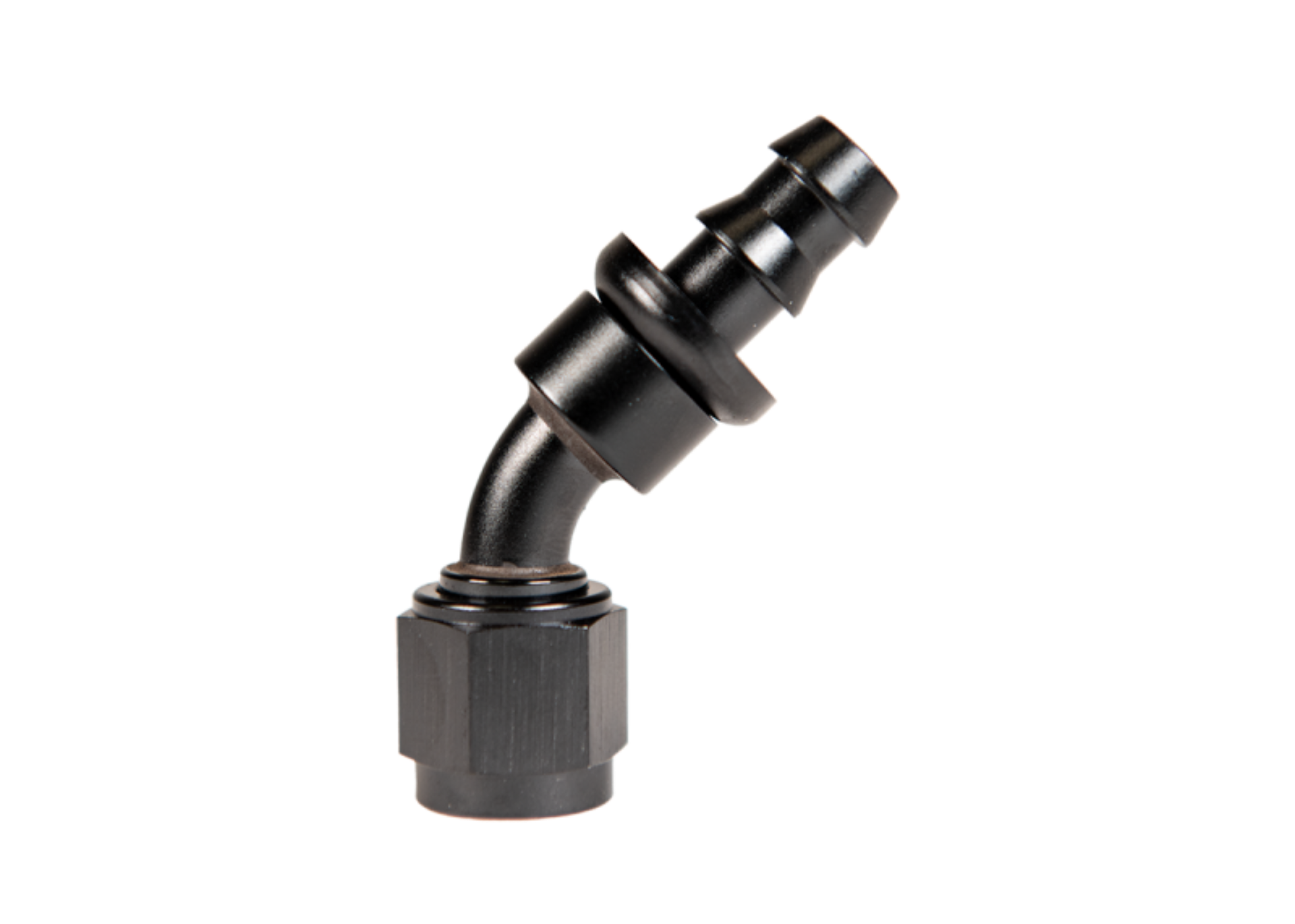 Picture of Fleece Performance Universal -8AN 45Deg to Hose Barb - Black