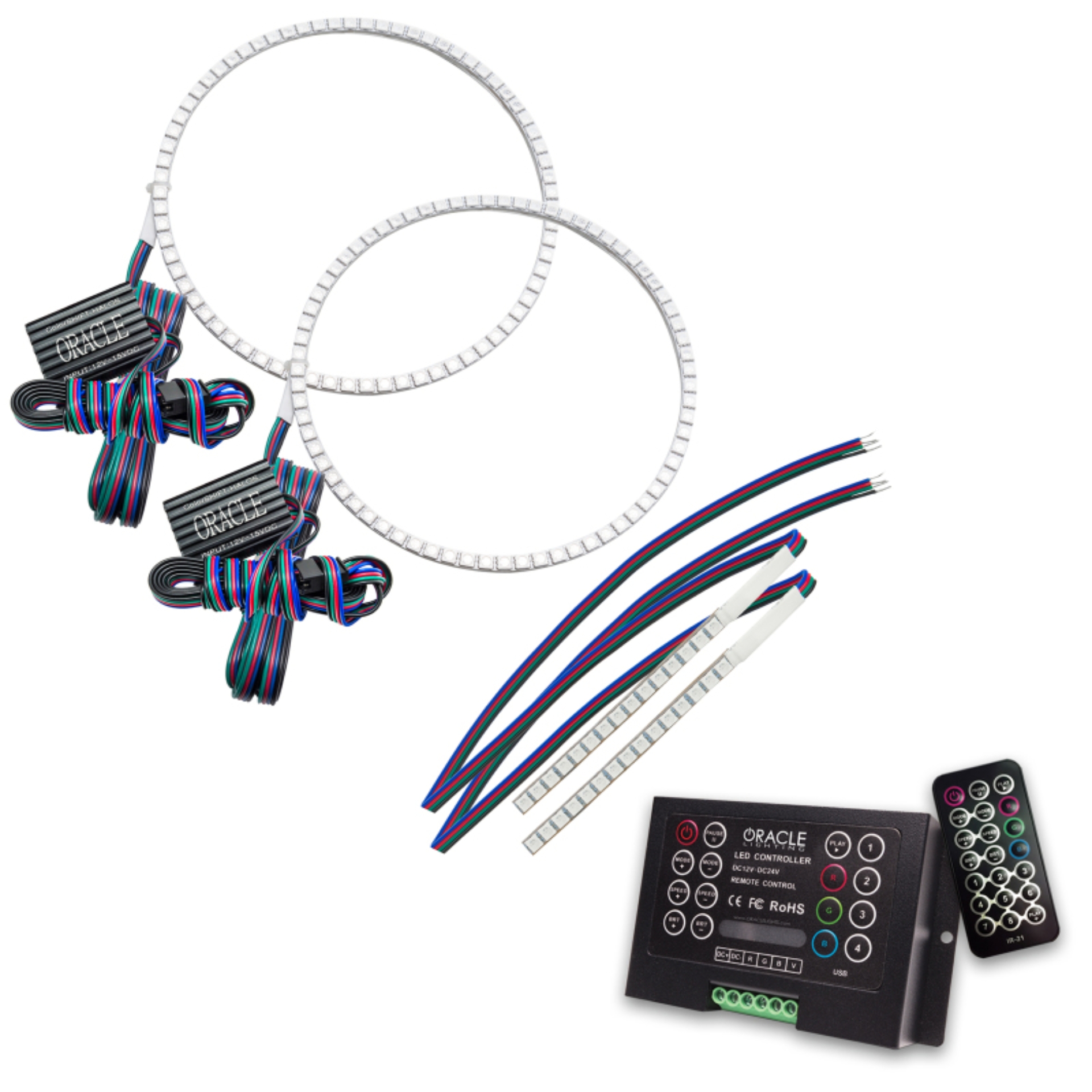 Picture of Oracle 21-22 Ford Bronco Headlight Halo Kit w/DRL Bar - Base Headlights -w/2.0 Controller