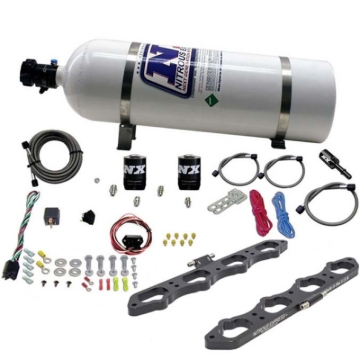 Picture of Nitrous Express Ford Coyote 5.0L V8 Nitrous Wet Port Plate Kit w/15lb Bottle