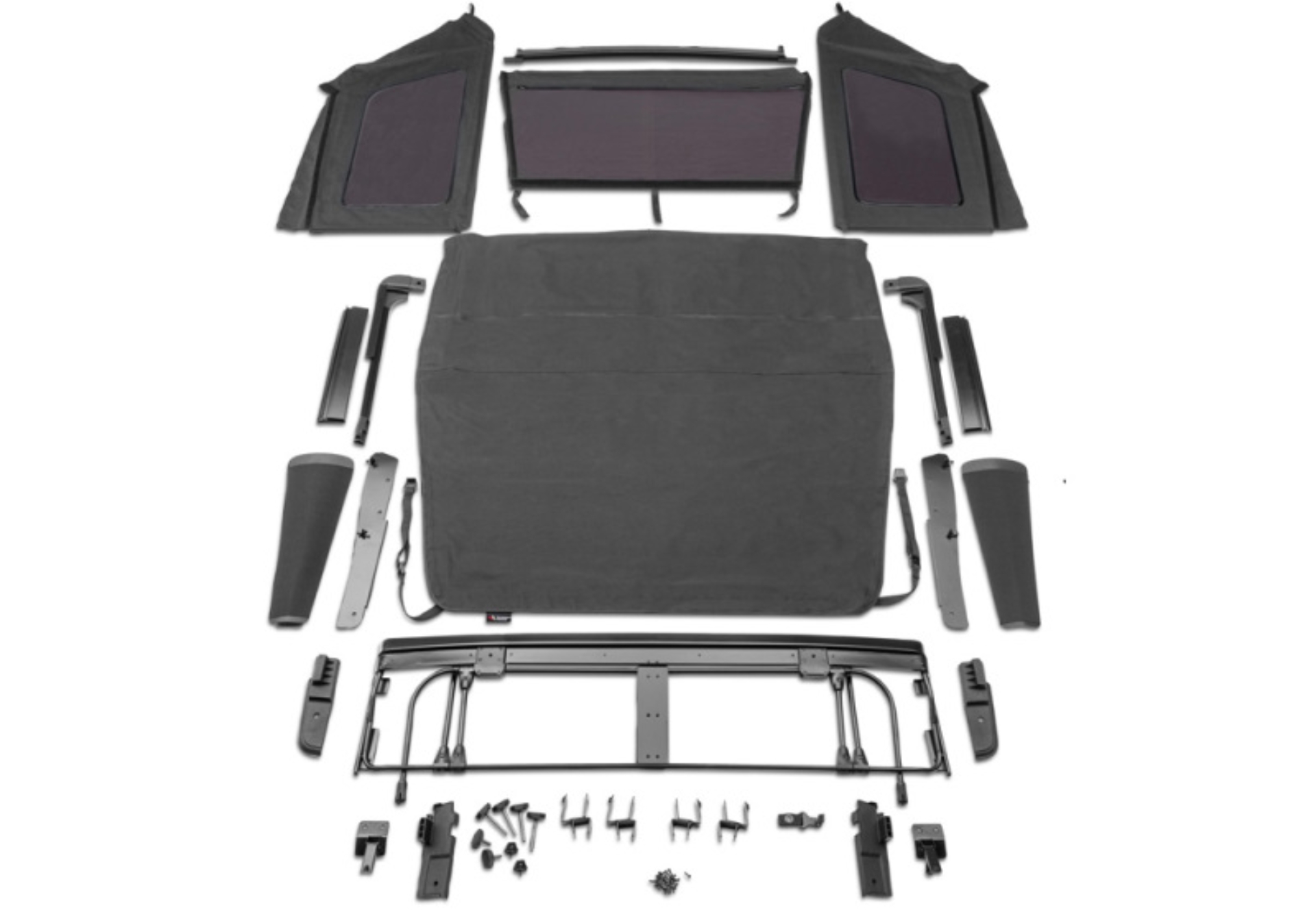 Picture of Rampage 2018-2022 Jeep Wrangler (JL) Frameless Trail Plus Top Kit - Black