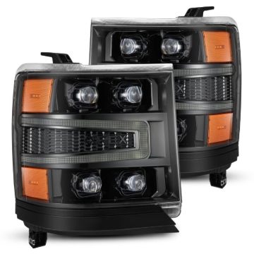 Picture of AlphaRex 16-18 Chevy 1500HD NOVA-Series LED Proj Headlghts Alpha BK Atv Lgt/SeqSig & DRL(Req 810023)