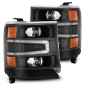 Picture of AlphaRex 16-18 Chevy 1500HD LUXX LED Proj Headlights BK w/Seq Actvn Light / SeqSig (Req PN 810023)