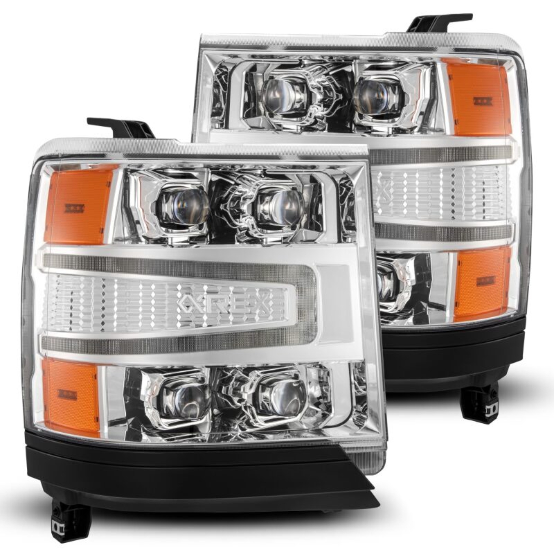 Picture of AlphaRex 16-18 Chevy 1500HD NOVA-Series LED Proj Headlights Chrm w/Actv Lgt/SeqSig & DRL(Req 810023)