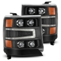 Picture of AlphaRex 16-18 Chevy 1500HD NOVA-Series LED Proj Headlights BK w/Actv Lgt/SeqSig & DRL (Req 810023)