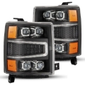 Picture of AlphaRex 04-15 Chevy 1500HD NOVA-Series LED Proj Headlights Black w/Activ Light/Seq Signal & SB DRL