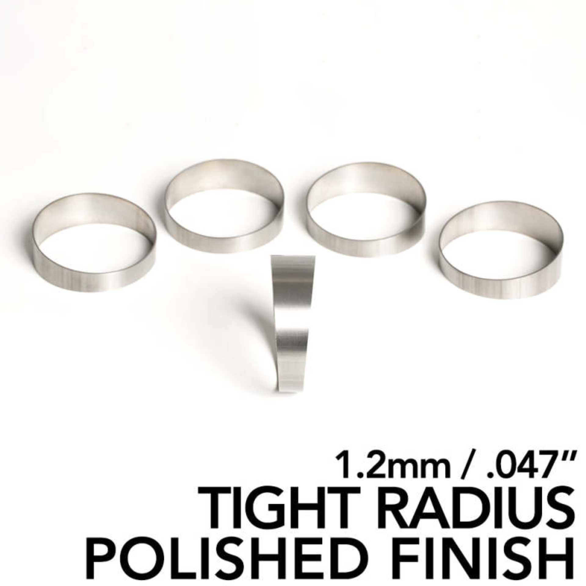 Picture of Ticon Industries 4in Pie Cut 1D Tight Radius 1.2mm/.047in (5 Pack) - POLISHED