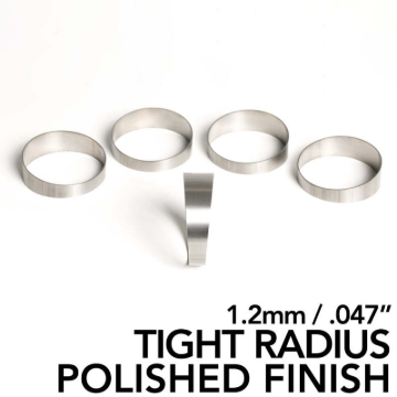 Picture of Ticon Industries 4in Pie Cut 1D Tight Radius 1.2mm/.047in (5 Pack) - POLISHED