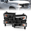Picture of ANZO 19-22 Chevrolet Silverado 1500 LED Proj HL w/Lgt Bar SwBk Seq. Blk w/In. Light - Passenger Side