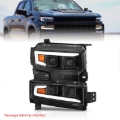 Picture of ANZO 19-22 Chevrolet Silverado 1500 LED Proj HL w/Lgt Bar SwBk Seq. Blk w/In. Light - Passenger Side