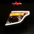 Picture of ANZO 11-15 Ford Explorer Projector Headlights w/ Light Bar Chrome Housing w/ Amber light