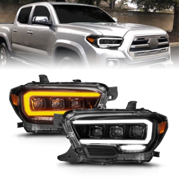 Picture of ANZO 16-22 Toyota Tacoma SR/SR5 ONLY Full LED Proj Headlights w/Light Bar Seq. Blk w/Initiation Lgt