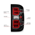Picture of ANZO 15-19 Chevy Silverado 2500HD/3500HD (Halgn Only) LED Tail Lights w/Black Light Bar & Clear Lens