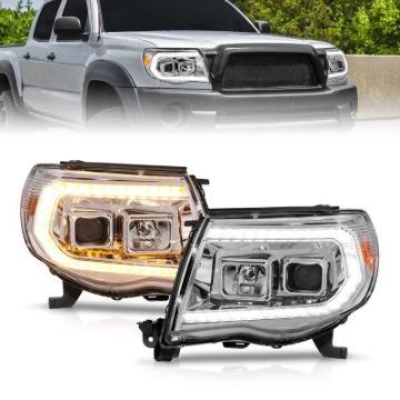 Picture of ANZO 05-11 Toyota Tacoma Projector Headlights w/Light Bar Switchback Chrome Housing