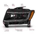 Picture of ANZO 11-13 Jeep Grand Cherokee (Factory Halogen Only) Projector Headlights w/Light Bar Swtchbk Black