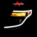 Picture of ANZO 11-15 Ford Explorer (w/Factory Halogen HL Only) Projector Headlights w/Light Bar Black Housing
