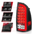 Picture of ANZO 05-15 Toyota Tacoma Full LED Tail Lights w/Light Bar Sequential Black Housing Clear Lens