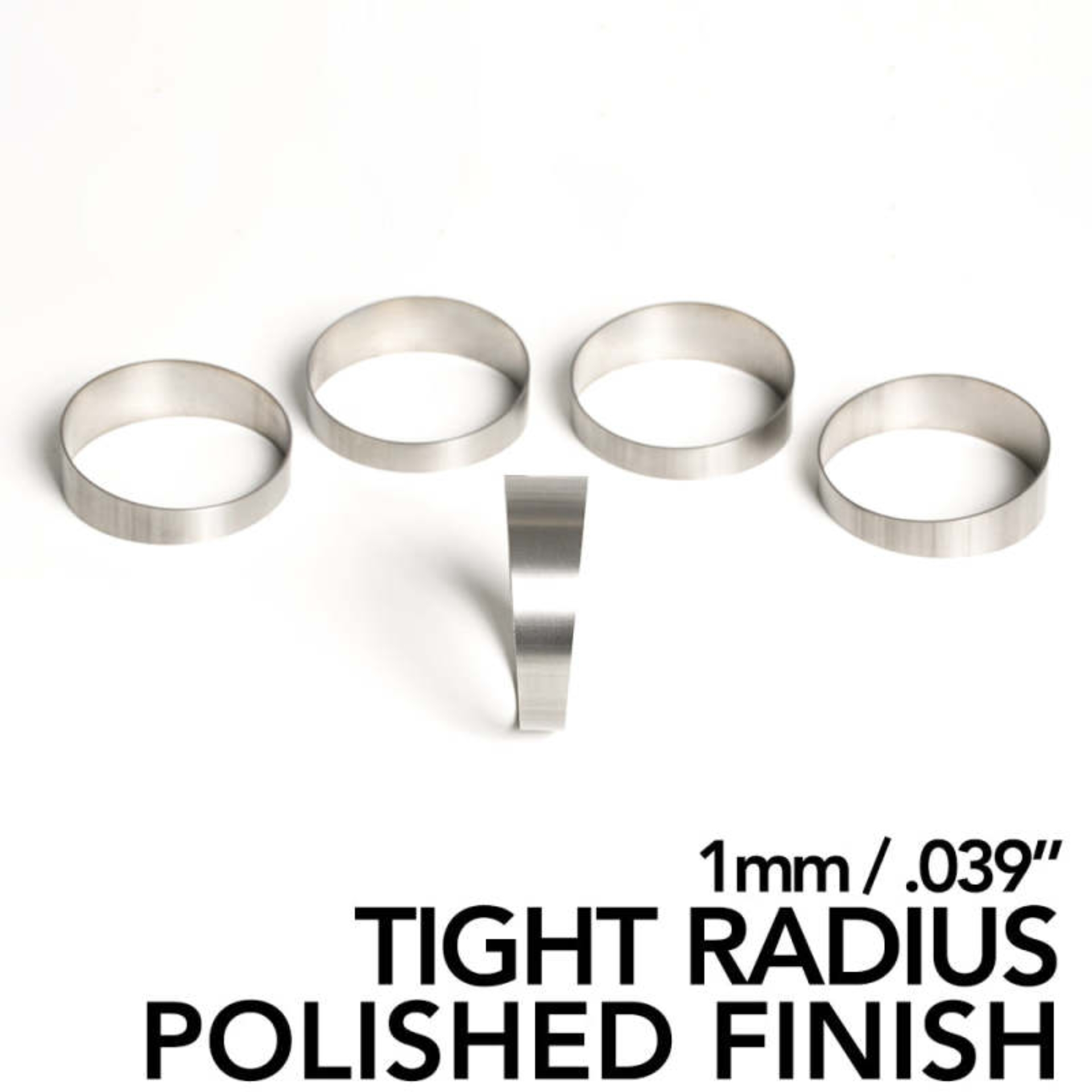 Picture of Ticon Industries 2.5in Diameter 1.26D Tight Radius 1mm/.039in Polished Titanium Pie Cut - 5pk