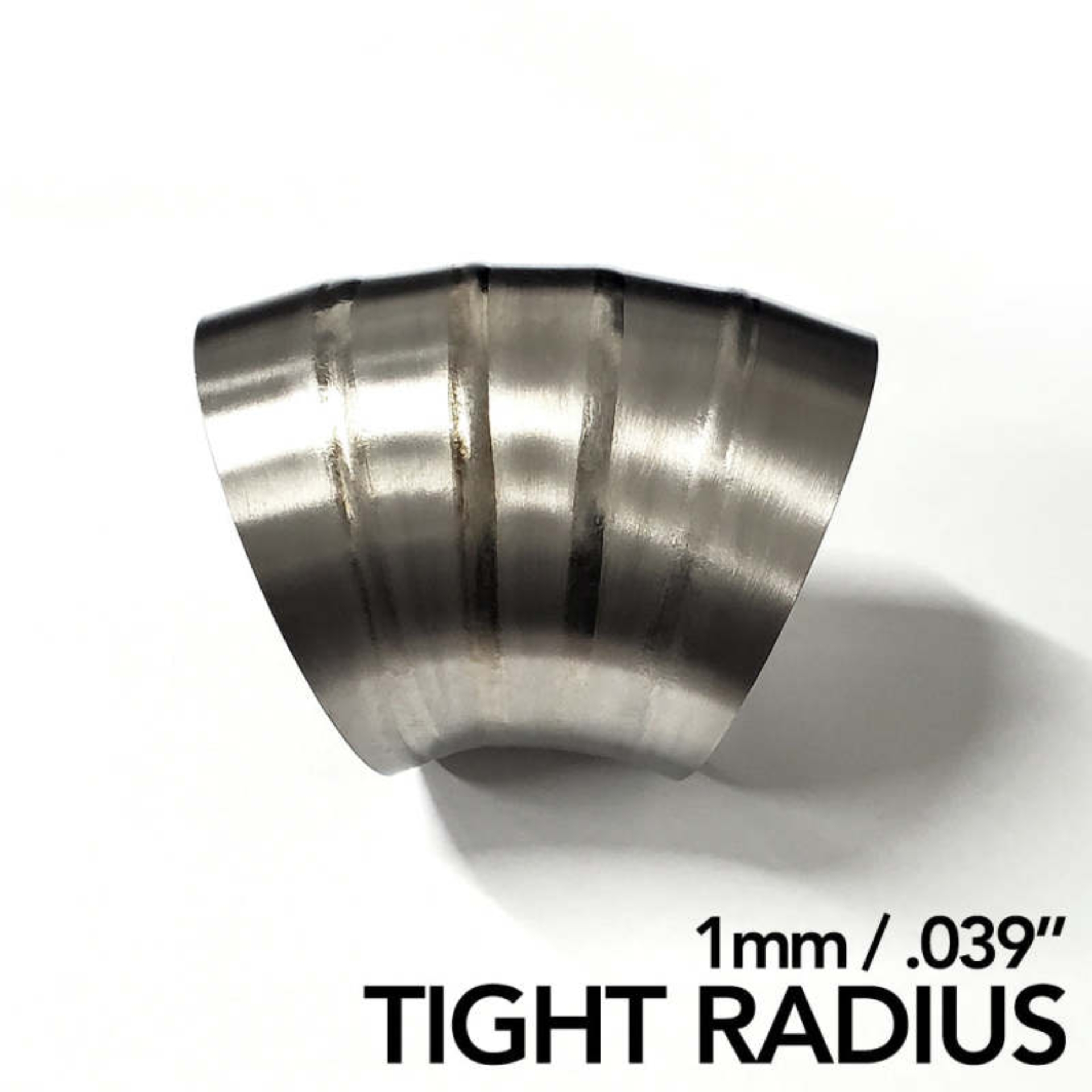 Picture of Ticon Industries 4in Dia 1D Tight Radius 45Deg Bend 1mm/.039in Pre Welded Titanium Pie Cut - 5pk