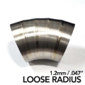 Picture of Ticon Industries 2.5in Dia 1.5D Loose Rad 45Deg Bend 1.2mm/.047in Pre Welded Titanium Pie Cut - 5pk