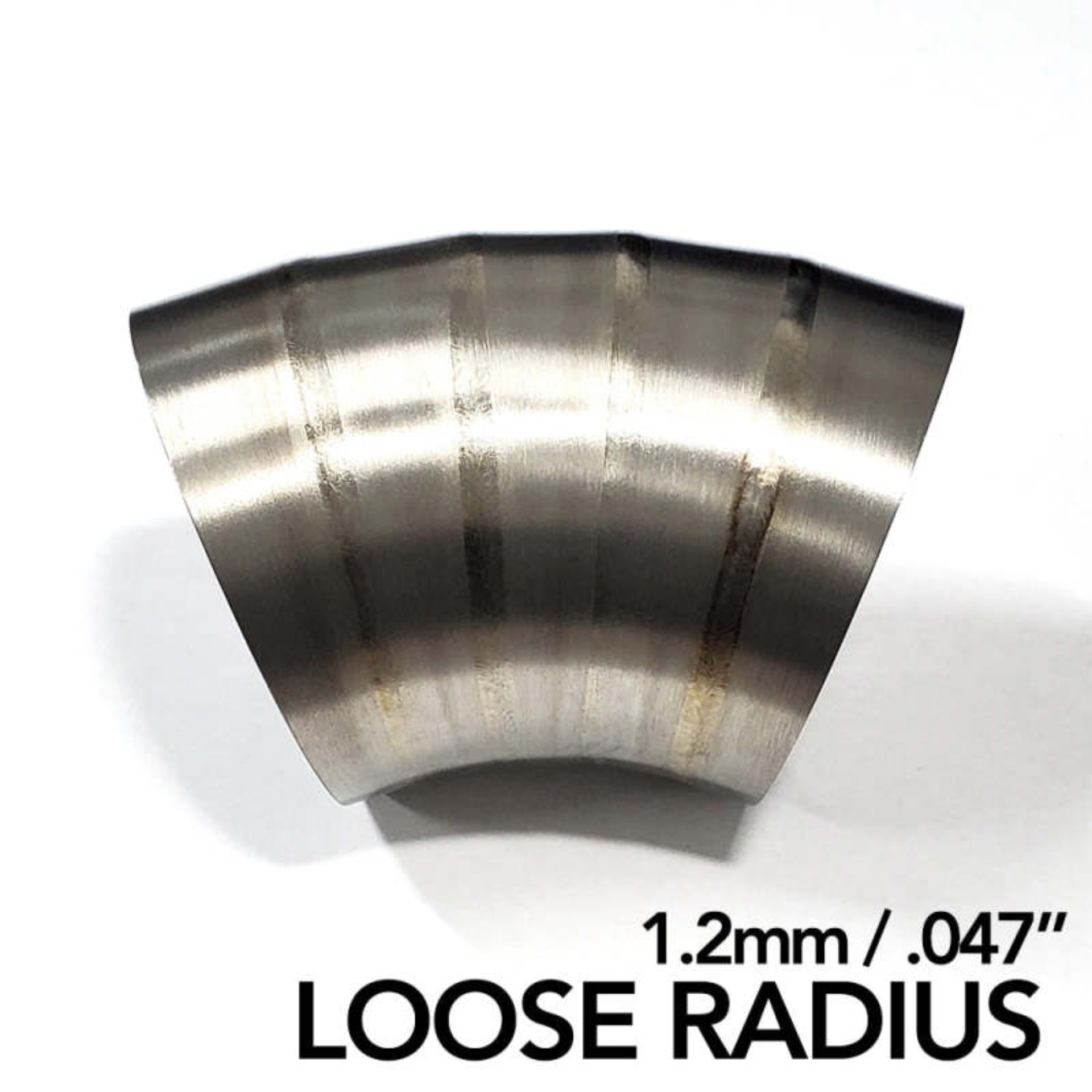 Picture of Ticon Industries 2.5in Dia 1.5D Loose Rad 45Deg Bend 1.2mm/.047in Pre Welded Titanium Pie Cut - 5pk
