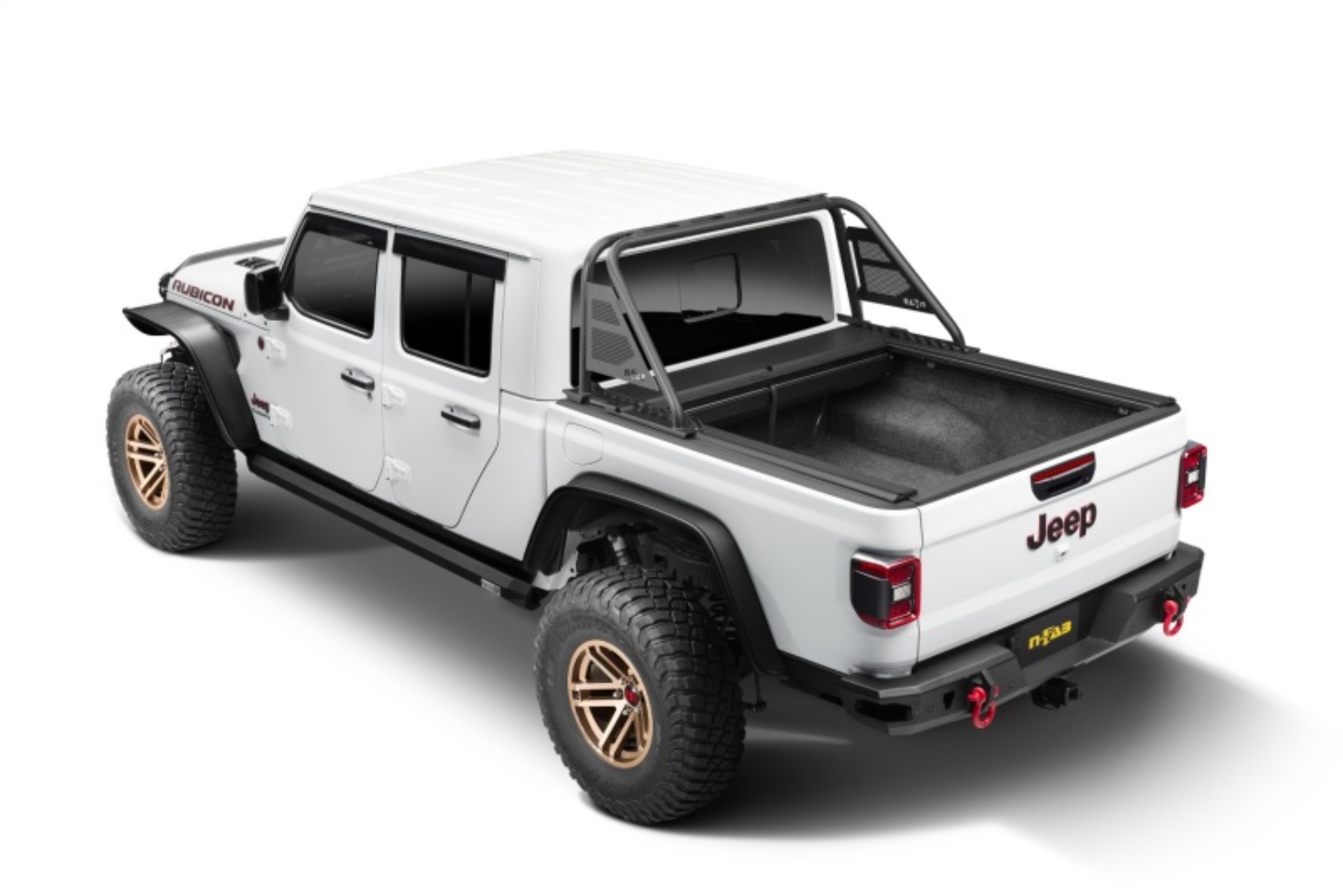Picture of Rugged Ridge 20-22 Jeep Gladiator w/o Trail Rail Sys Armis Tonneau Cover w/Max Track - Tex. Blk