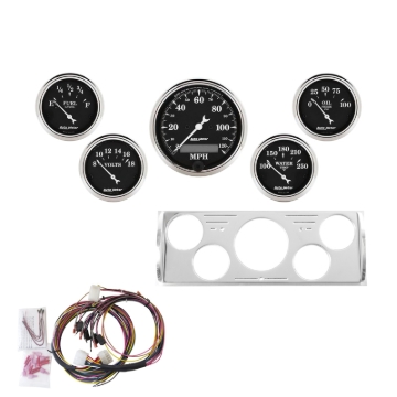 Picture of Autometer 40-46 Chevrolet Truck 5 Gauge Dash Kit (MPH/FUEL/OILP/WTMP/BAT) - Old Tyme Black