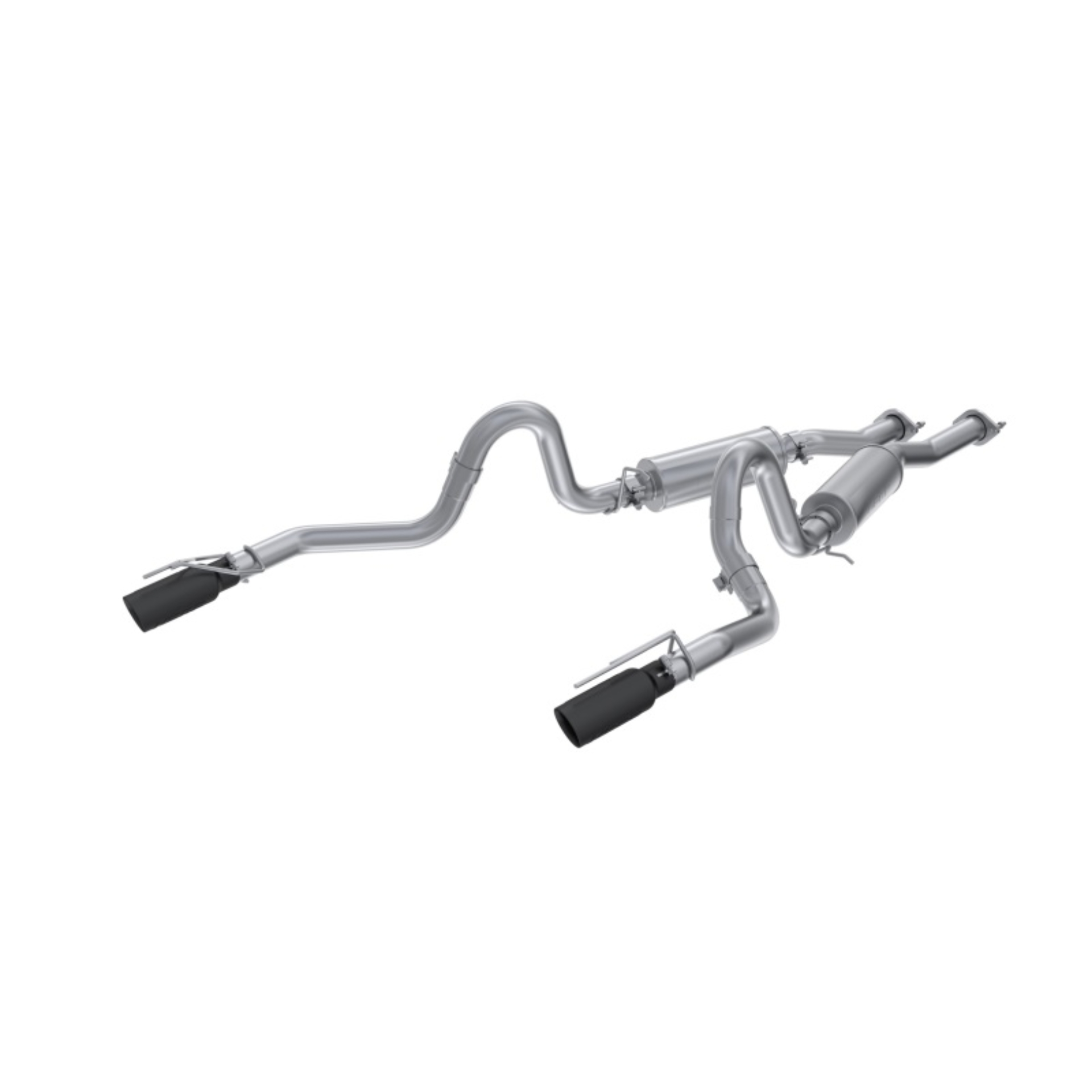 Picture of MBRP 99-04 Ford Mustang GT 4.6L 2.5in. Dual Split Rear AL Cat Back w/ 3.5in. Dual Wall Blk. Tips