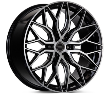 Picture of Vossen HF6-3 22x9.5 / 6x135 / ET20 / Deep Face / 87.1 - Brushed Gloss Black Wheel