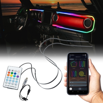 Picture of ORACLE Lighting Jeep Wrangler JL / Gladiator JT ColorSHIFT Fiber Optic LED Interior Kit